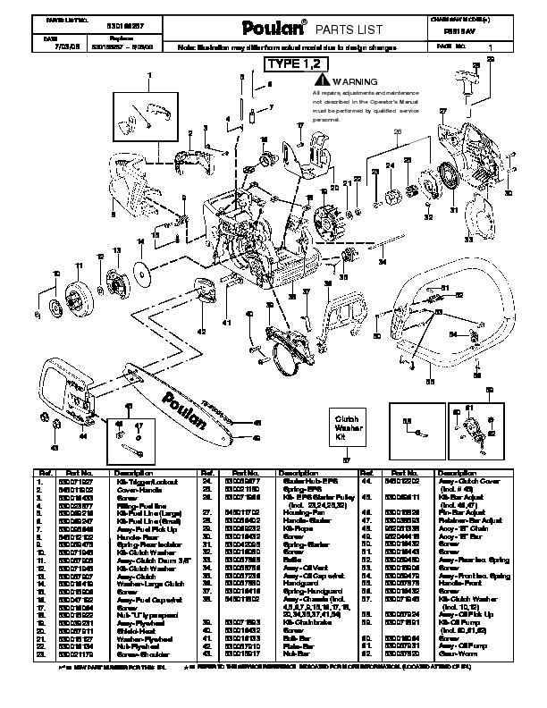 Pro mac 610 model 13600041-29 mcculloch chainsaw manual diagram